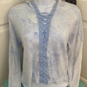 Vintage Havana Long Sleeved  Lace Up Hoodie - L